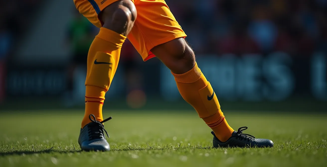 Analyse en macro du mouvement de rotation des hanches d'un footballeur lors d'une frappe