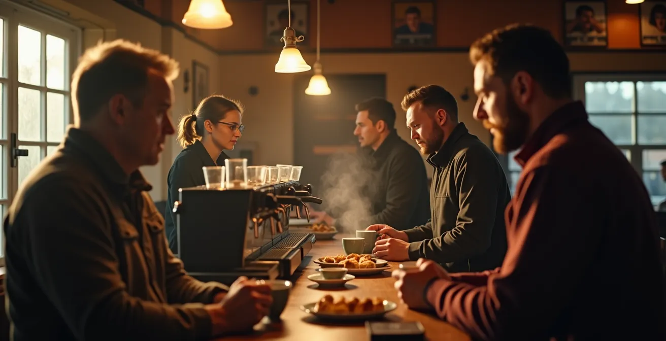 Buvette d'un club de football amateur français avec bénévoles et supporters