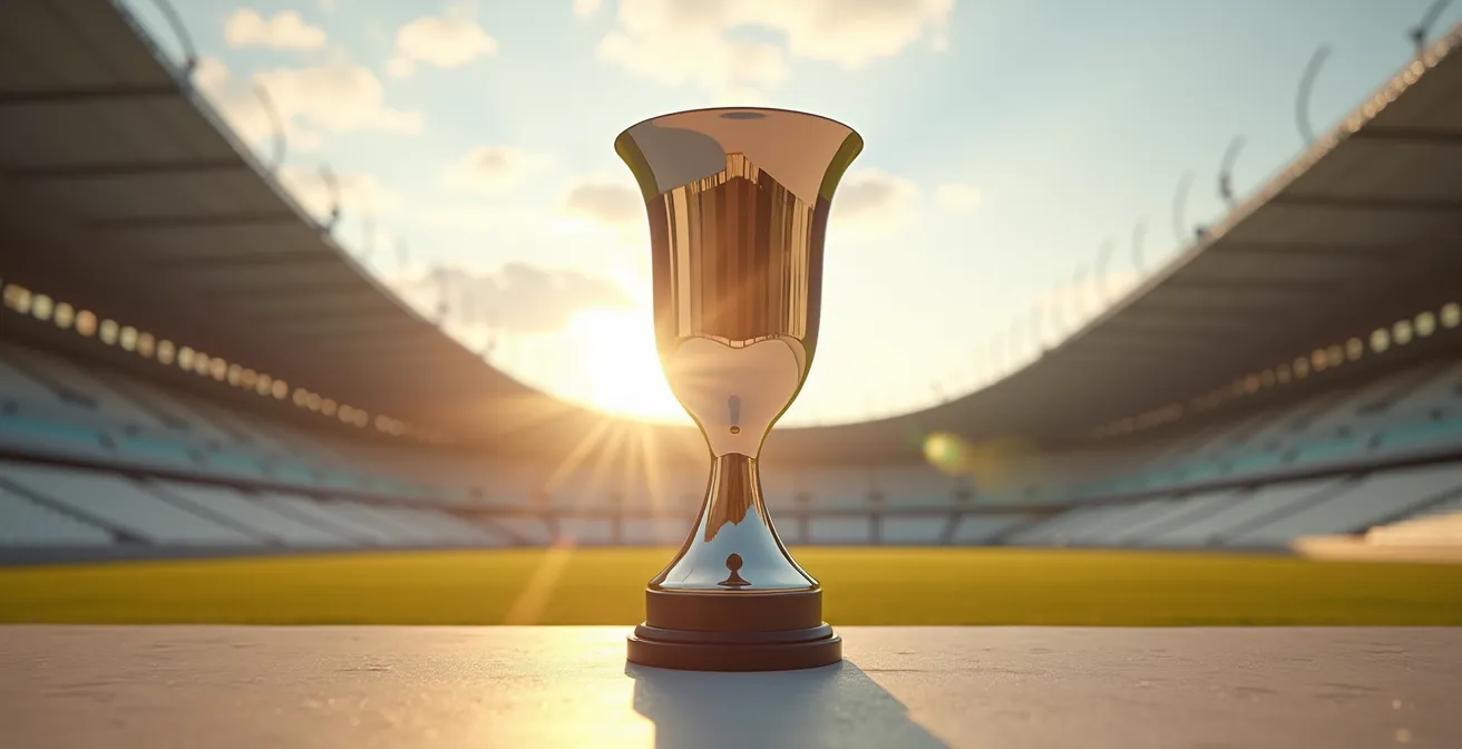 Représentation artistique du trophée Henri Delaunay dans une atmosphère européenne