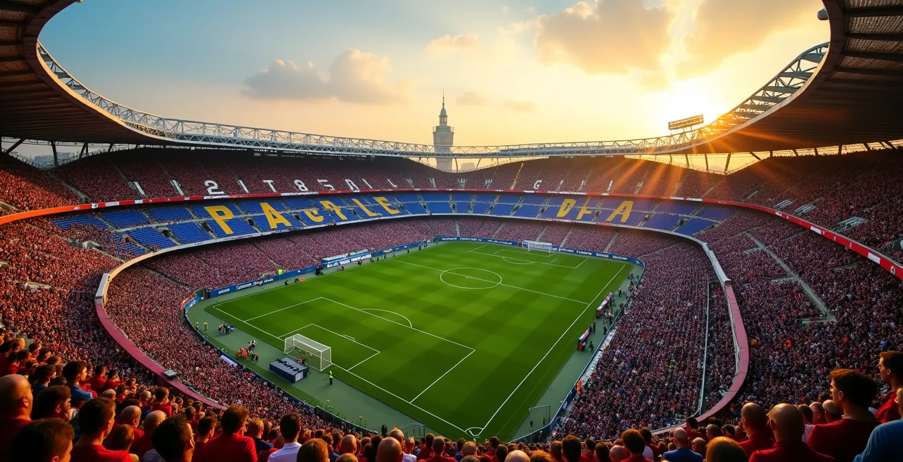 Vue panoramique d'un stade plein pendant un match de Coupe du Monde