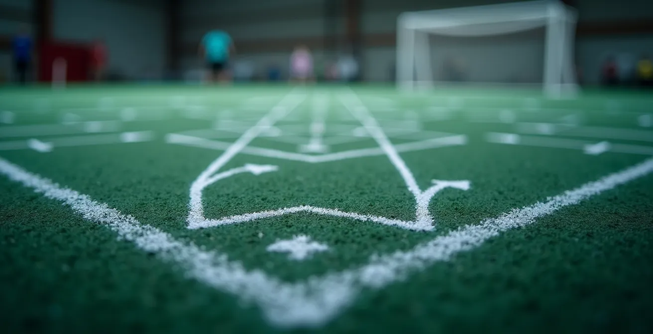 Tableau tactique avec stratégies de jeu complexes dessinées